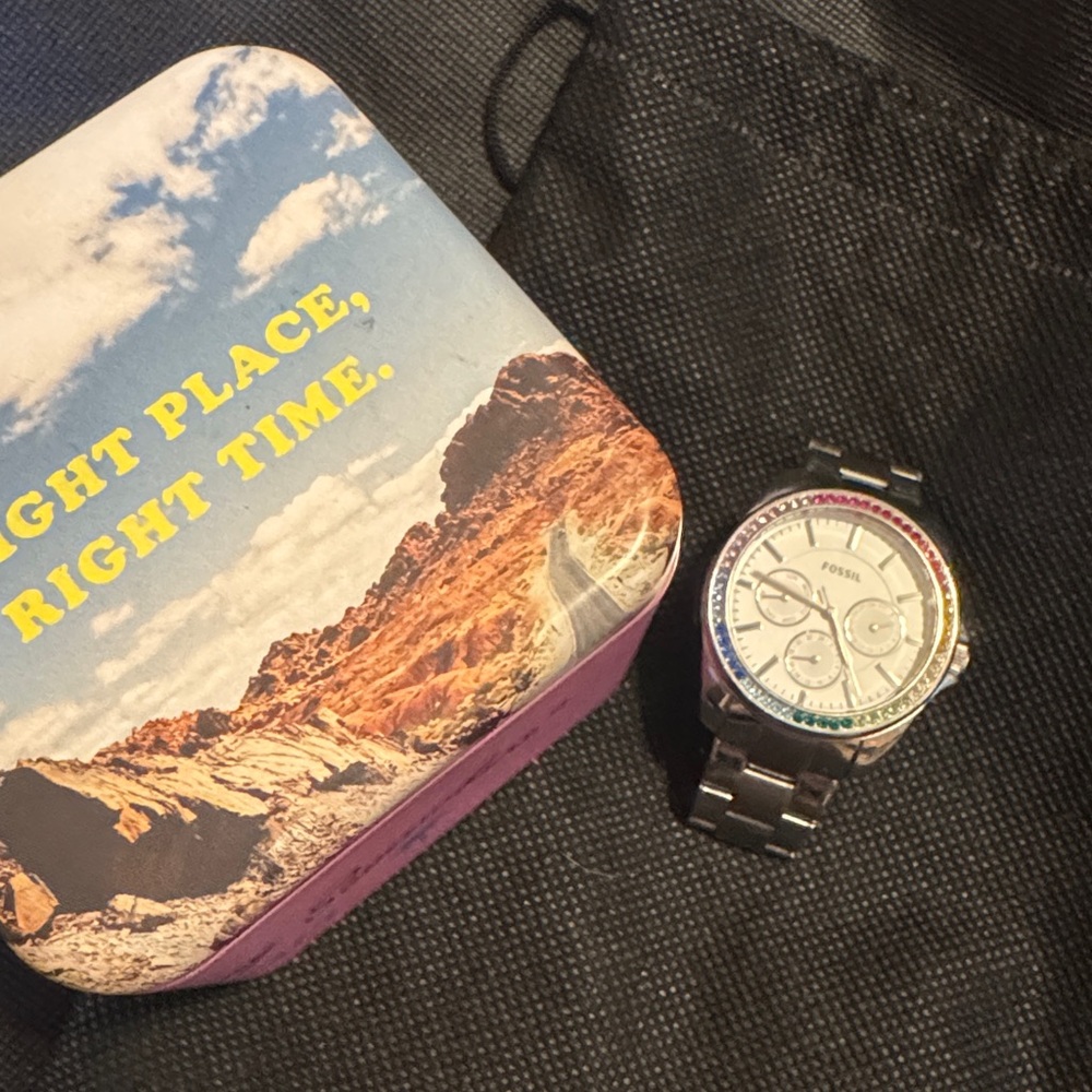 Stunning And Brilliant Eye Catchy Sterling Silver Fossil Watch #BQ3613 Janice - Picture 4 of 13